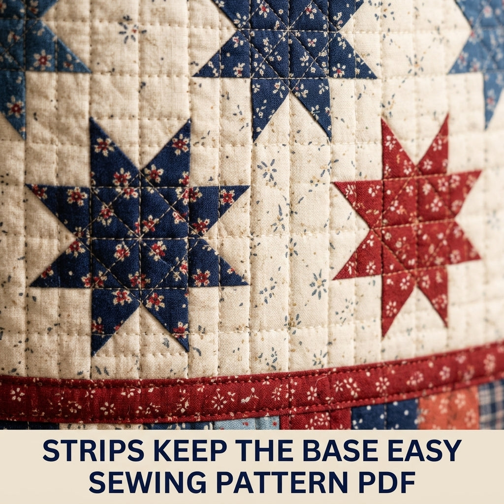 Stars and Stripes Quilted Basket Sewing Pattern PDF – Patchwork Star Storage Basket