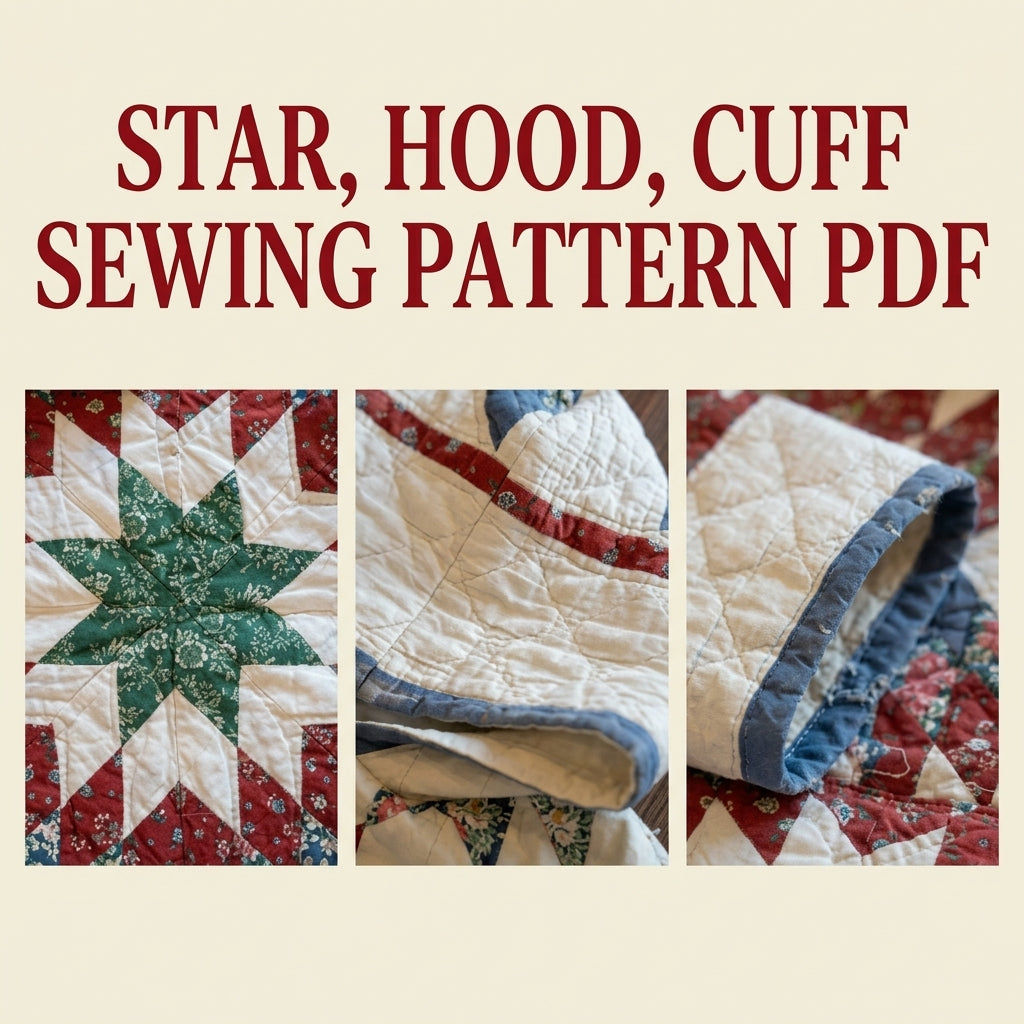 Star Quilt Hoodie Sewing Pattern PDF – Cropped Quilted Hoodie from a Quilt