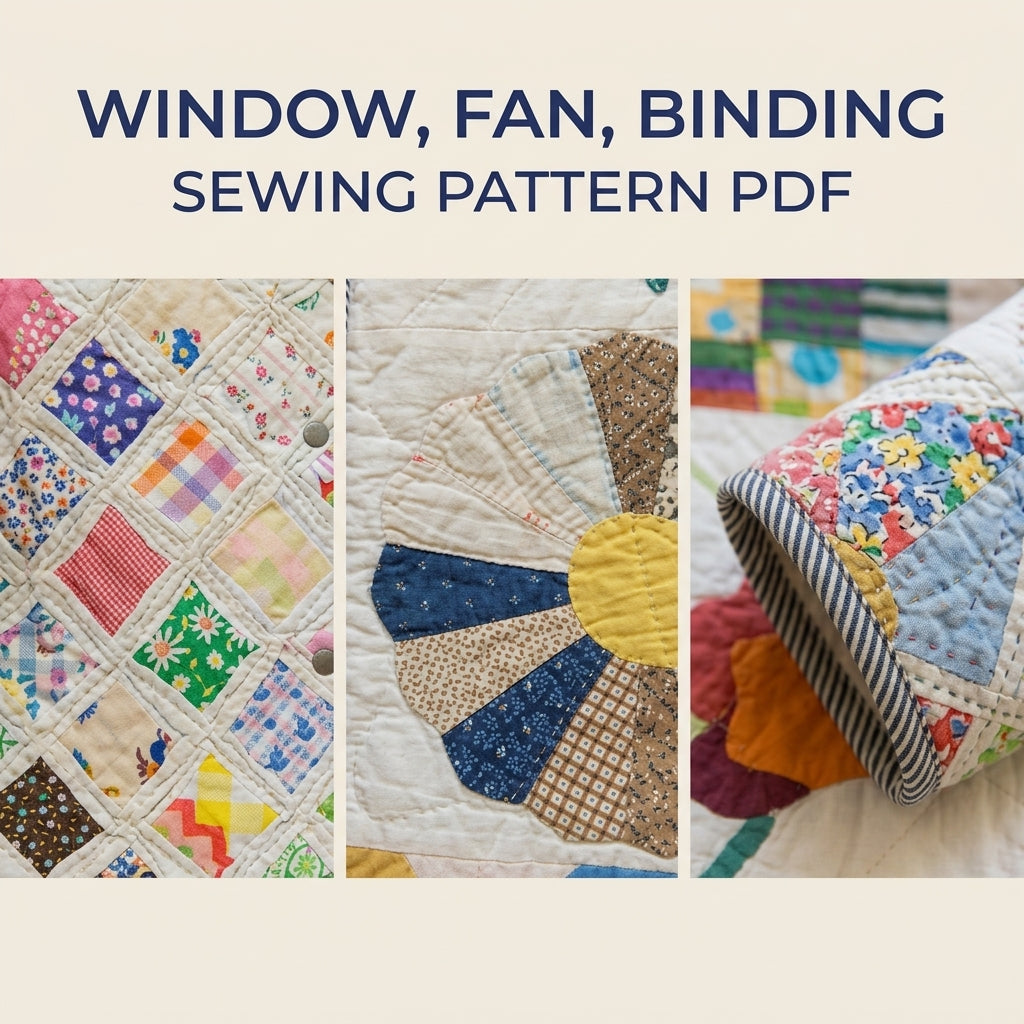 Vintage Patchwork Quilt Coat Sewing Pattern PDF – Long Coat from Orphan Quilt Blocks