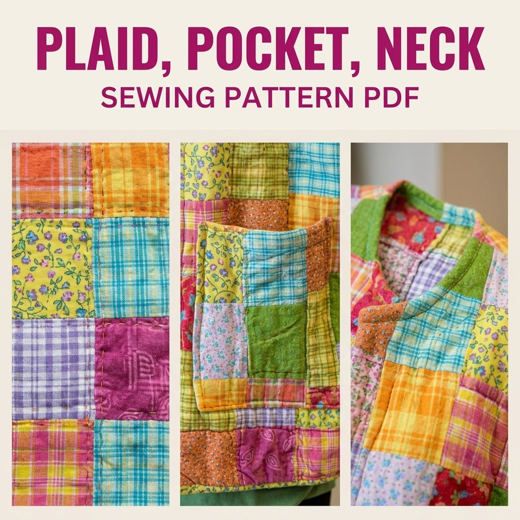 Bright Patchwork Quilted Jacket Sewing Pattern PDF – Boxy Scrap Quilt Coat