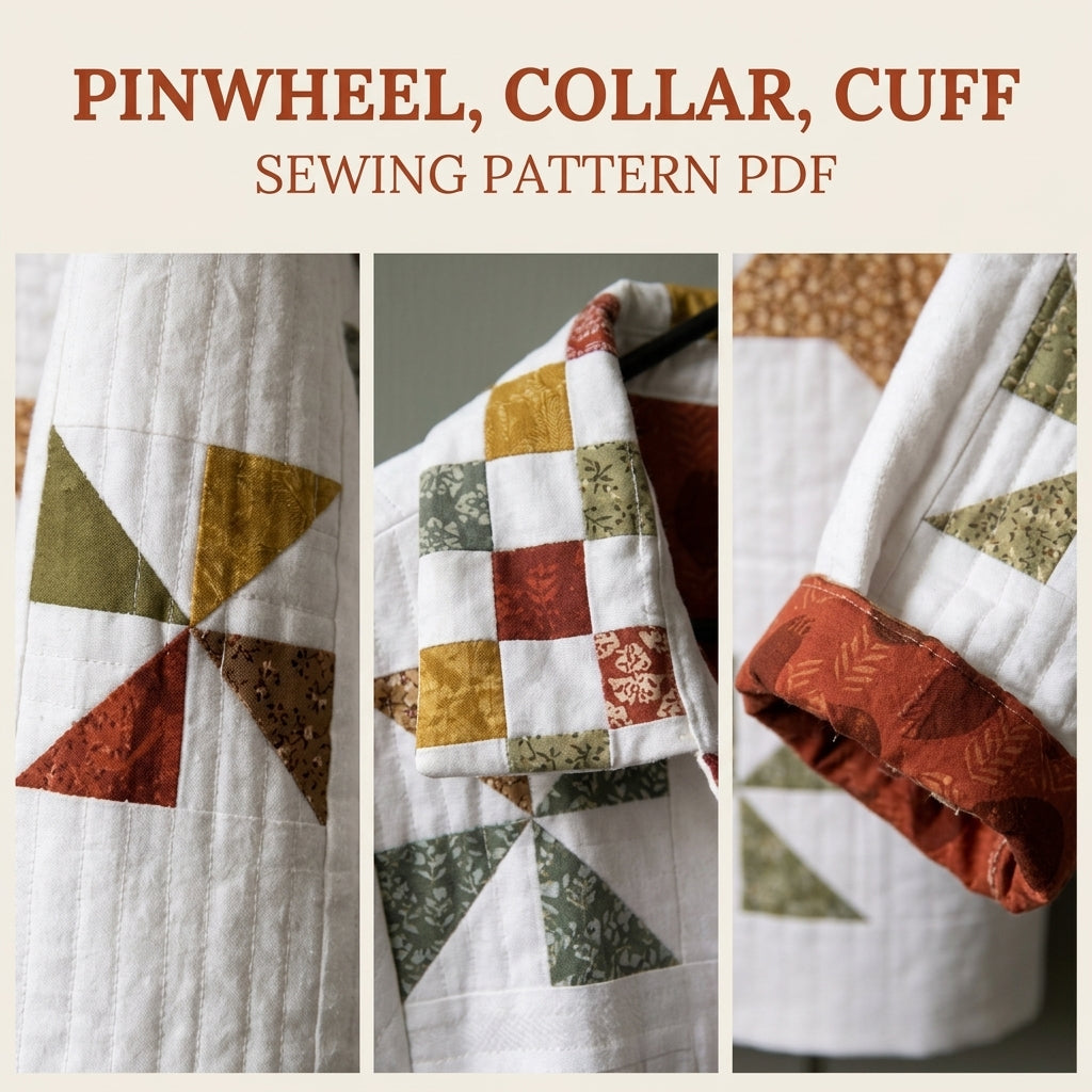 Autumn Star and Pinwheel Jacket Sewing Pattern PDF – Quilted Jacket with Back Medallion