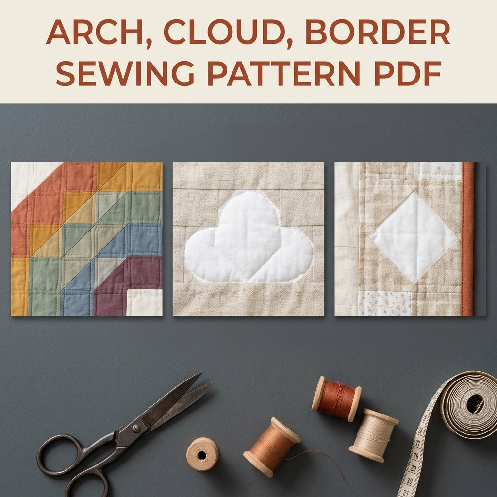 Rainbow Baby Quilt Pattern PDF – Boho Pieced Nursery Quilt with Clouds