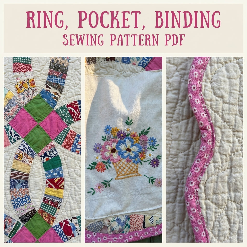 Double Wedding Ring Quilt Jacket Sewing Pattern PDF – Boxy Jacket from a Vintage Quilt