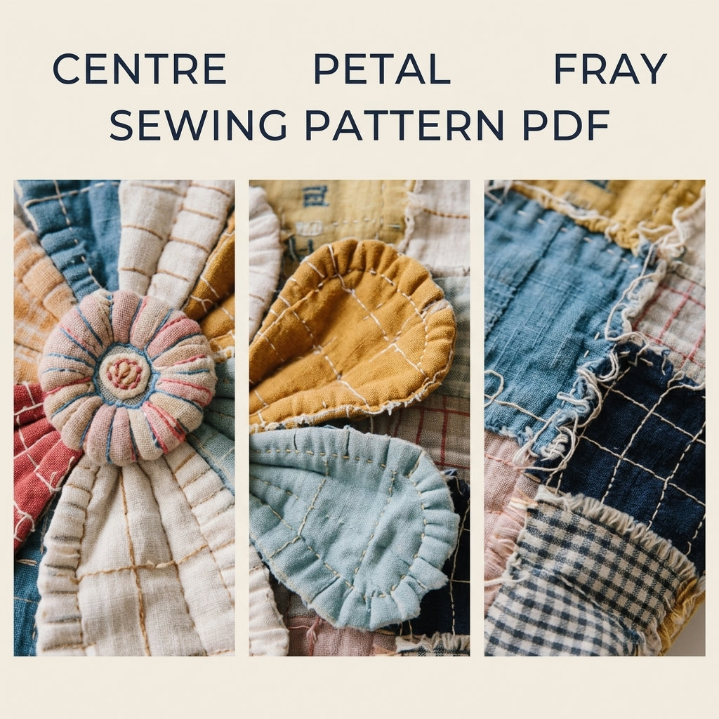 Big Flower Rag Patchwork Tote Sewing Pattern PDF – Slow Stitch Scrap Bag