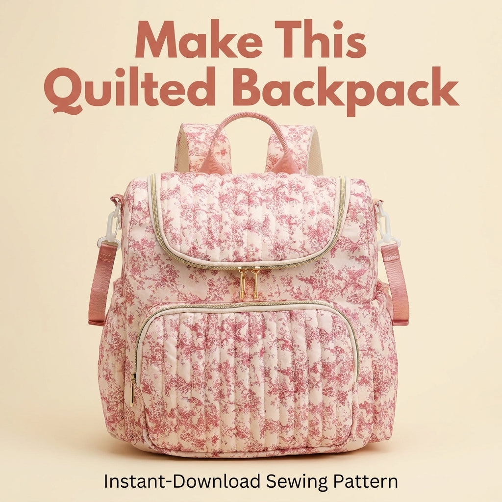 Camera Bag Sewing Pattern — Boxy Crossbody with Front Zip Pocket, Solid or Patchwork Version, PDF Download