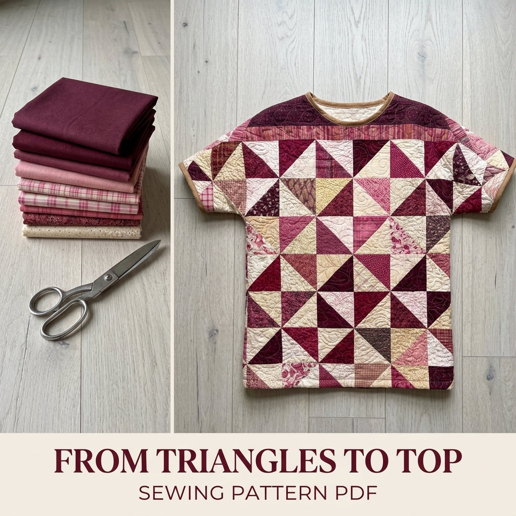 Pinwheel Quilted Top Sewing Pattern PDF – Boxy Dolman Sleeve Quilt Top