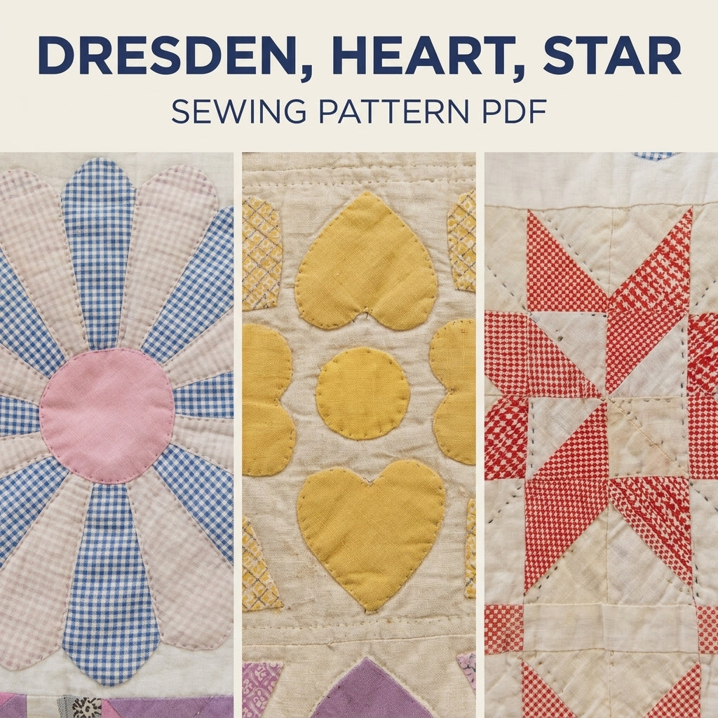 Dresden Heart Flower Quilt Coat Sewing Pattern PDF – Pastel Long Quilt Coat