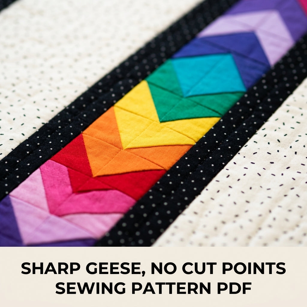 Rainbow Arrow Lattice Quilt Sewing Pattern PDF – Modern Flying Geese Quilt