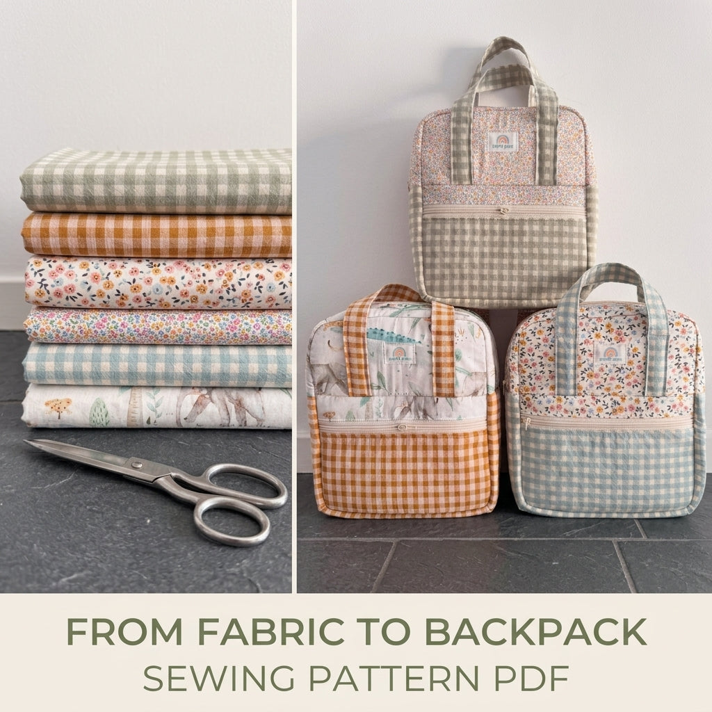 Kids Backpack Sewing Pattern PDF – Quilted Mini Backpack for Toddlers