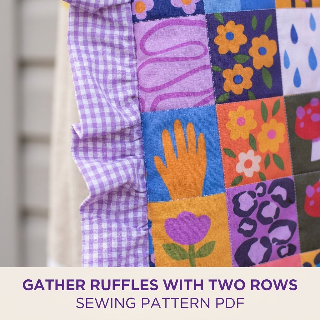 Ruffled Gingham Edge Tote Sewing Pattern PDF – Flat Tote with Ruffle Trim