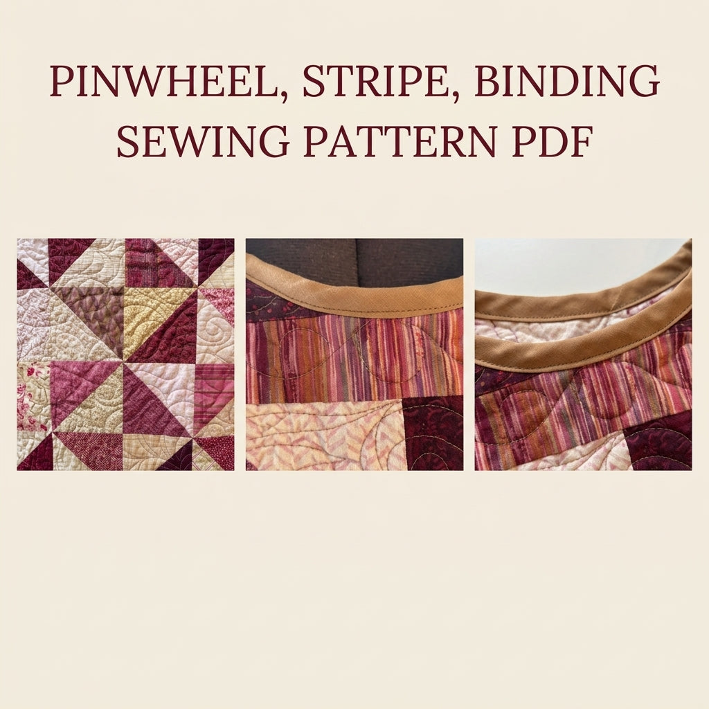 Pinwheel Quilted Top Sewing Pattern PDF – Boxy Dolman Sleeve Quilt Top