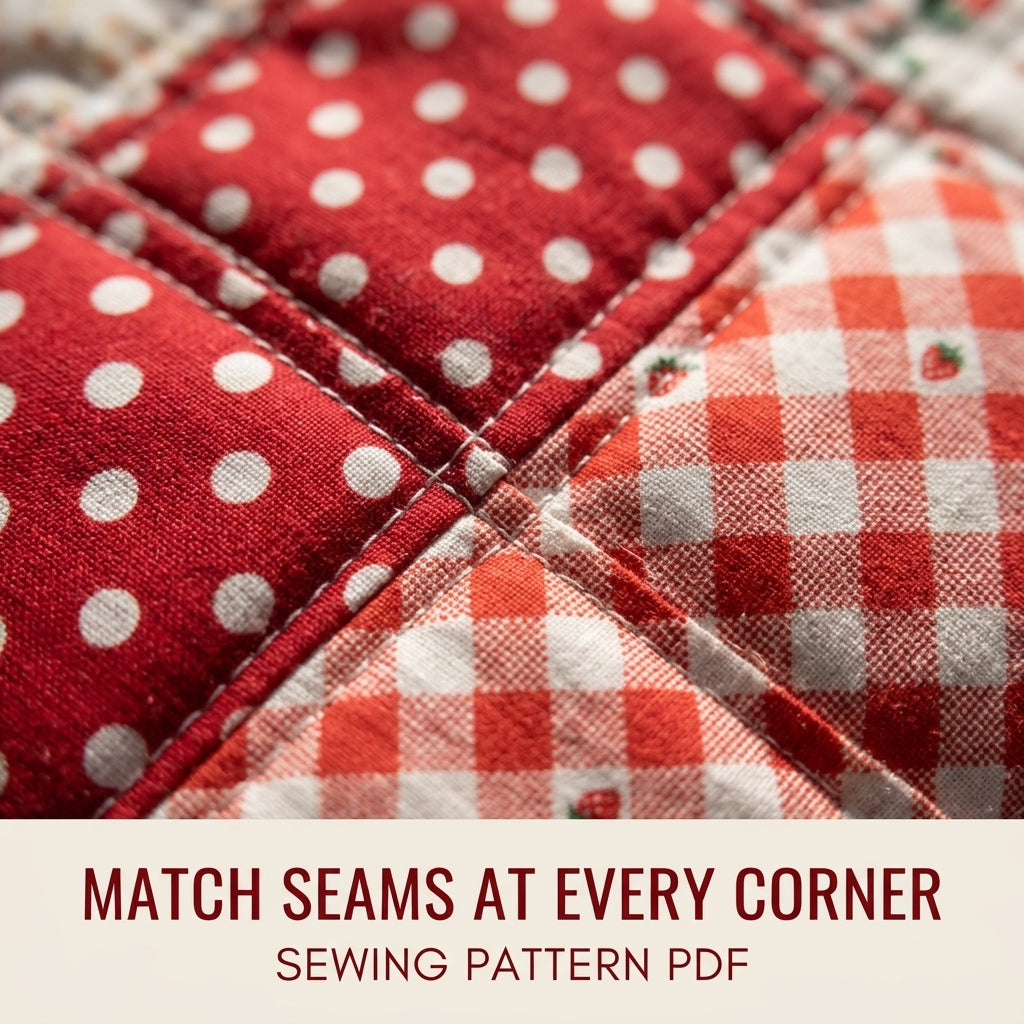 Red Patchwork Tote Sewing Pattern PDF – Easy Nine Patch Tote Bag