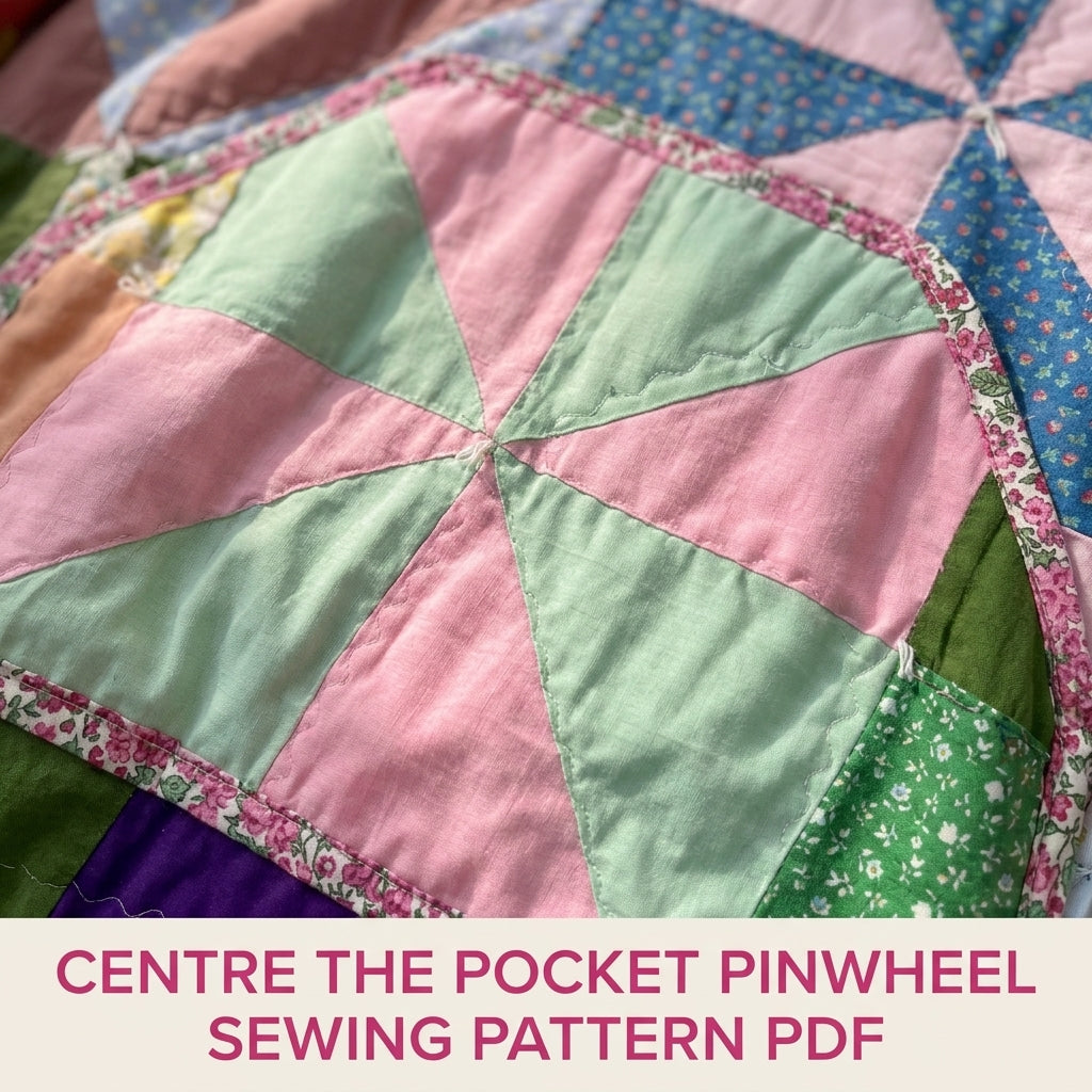 Pinwheel Quilt Hoodie Sewing Pattern PDF – Hooded Pullover from a Vintage Quilt