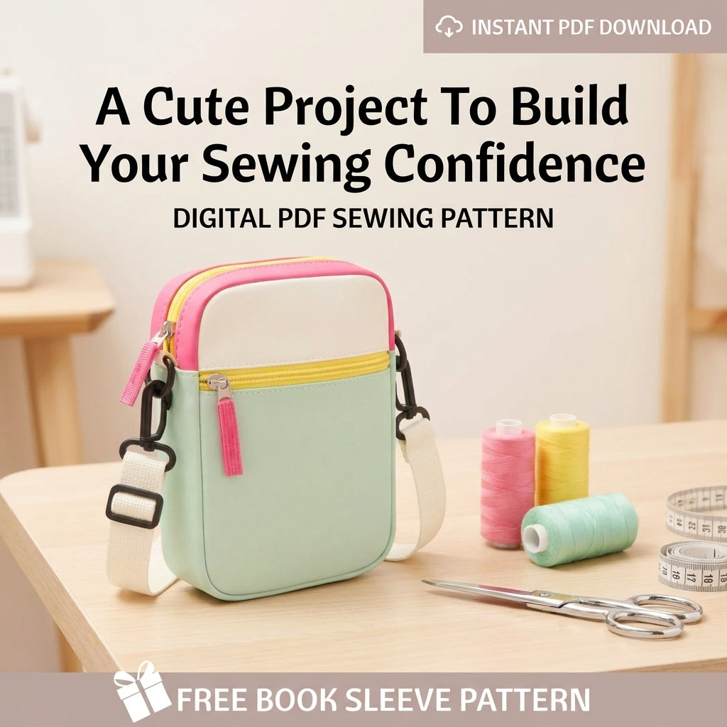 Phone Crossbody Bag Sewing Pattern — Two-Pocket Mini Bag with Adjustable Strap, Beginner Friendly, PDF Download