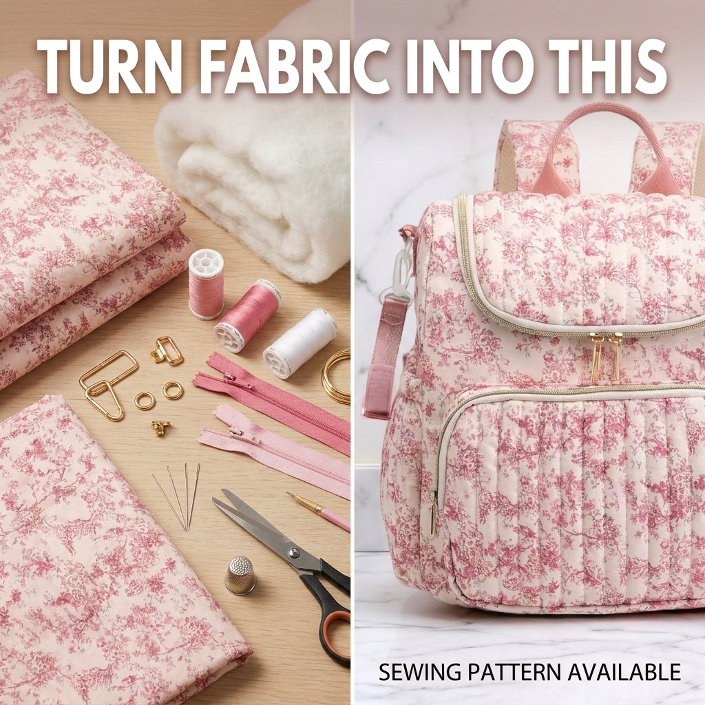 Camera Bag Sewing Pattern — Boxy Crossbody with Front Zip Pocket, Solid or Patchwork Version, PDF Download