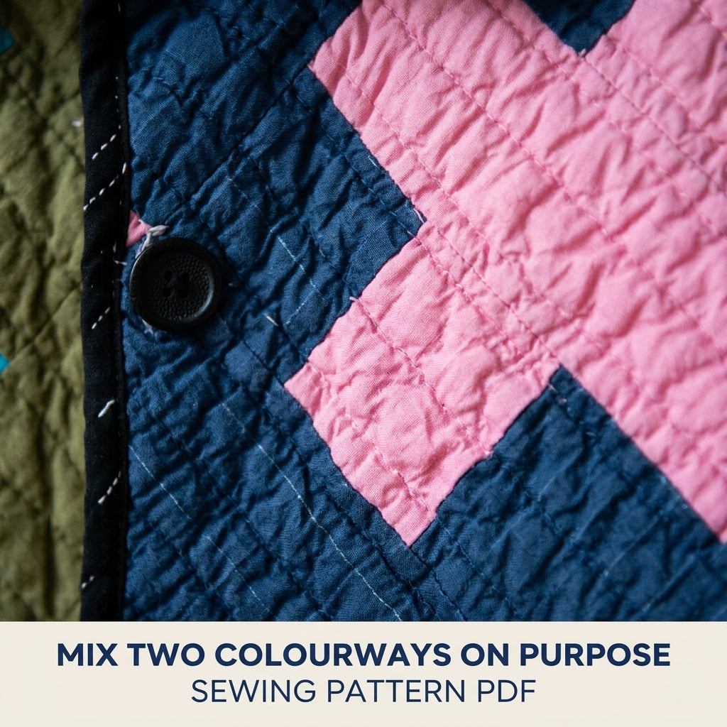 Cropped Plus Quilt Jacket Sewing Pattern PDF – Boxy Jacket from a Vintage Quilt