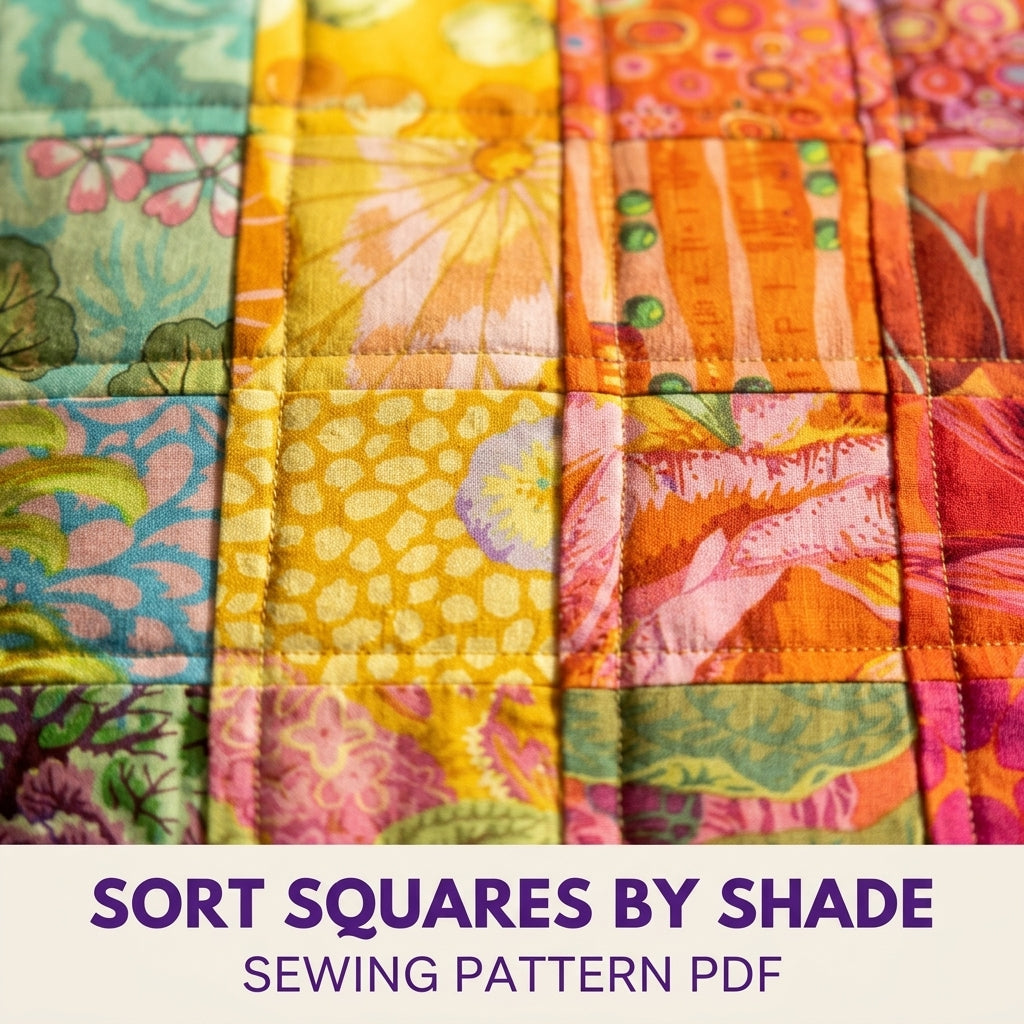 Rainbow Squares Cushion Sewing Pattern PDF – Bold Print Patchwork Pillow