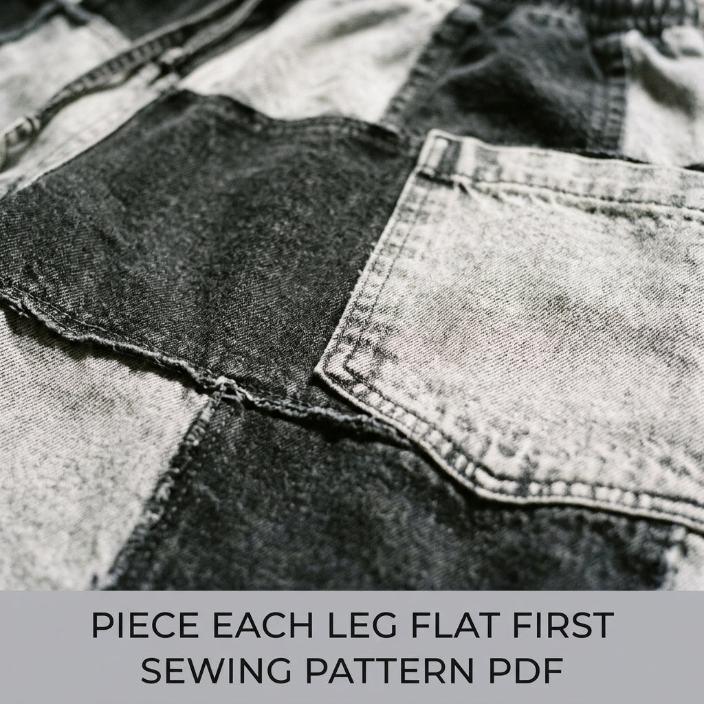 Patchwork Wide Leg Pants Sewing Pattern PDF – Patchwork Checkerboard Trousers