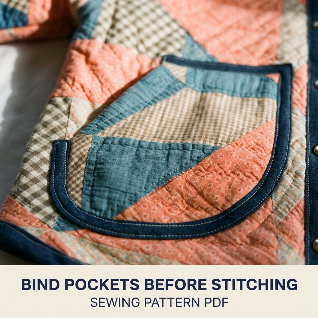 Hooded Quilt Jacket Sewing Pattern PDF – Boxy Jacket from a Vintage Quilt