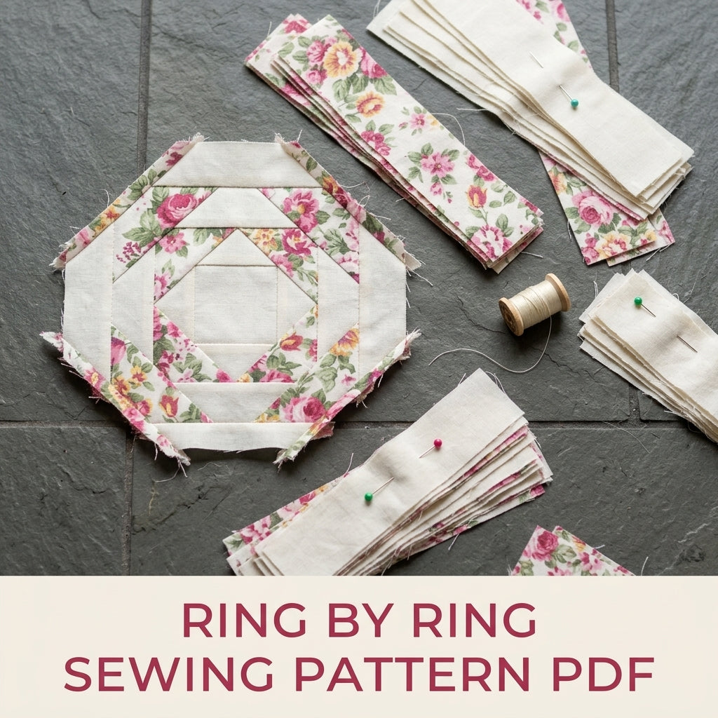 Rose Pineapple Block Table Square Sewing Pattern PDF – Quilted Table Mat