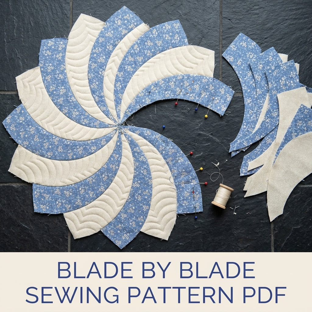 Swirl Table Topper Sewing Pattern PDF – Round Quilted Centrepiece