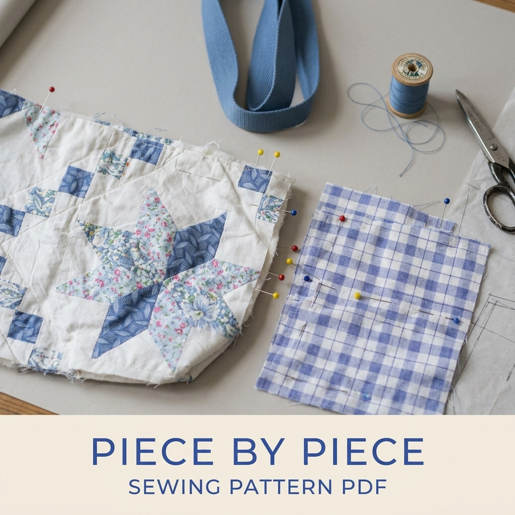 Quilt Star Bag Sewing Pattern PDF – Slouchy Shoulder Bag from a Vintage Quilt