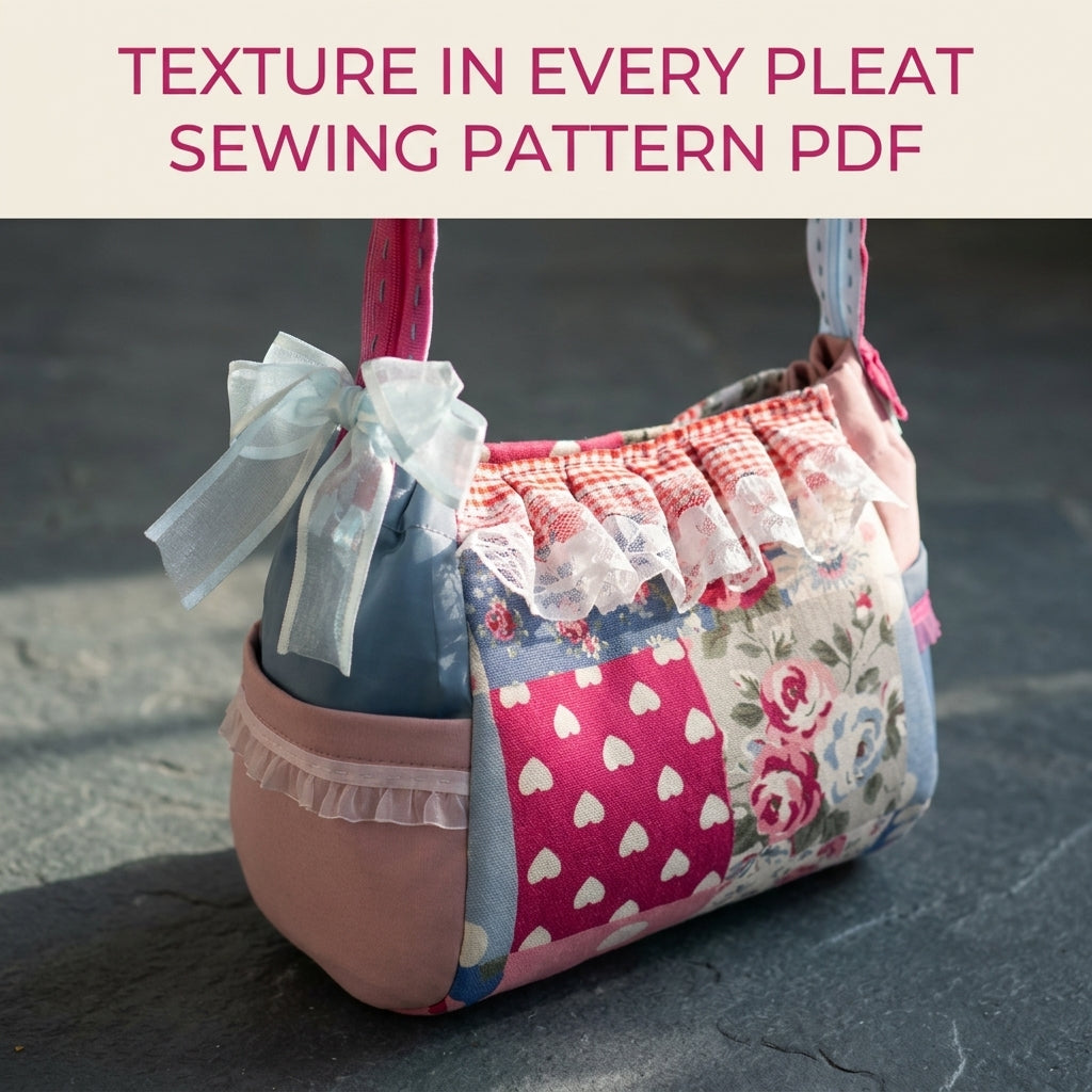 Lace Ruffle Patchwork Handbag Sewing Pattern PDF – Girly Shoulder Bag
