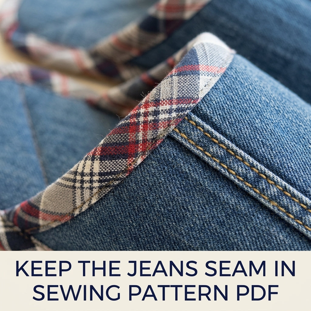 Denim Plaid Slippers Sewing Pattern PDF – Upcycled Jeans House Slippers