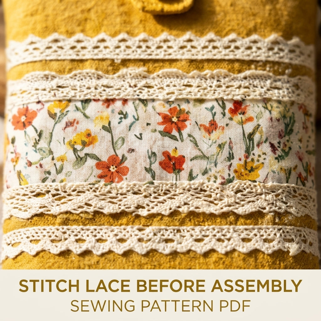 Lace Band Phone Crossbody Bag Sewing Pattern PDF – Small Phone Purse