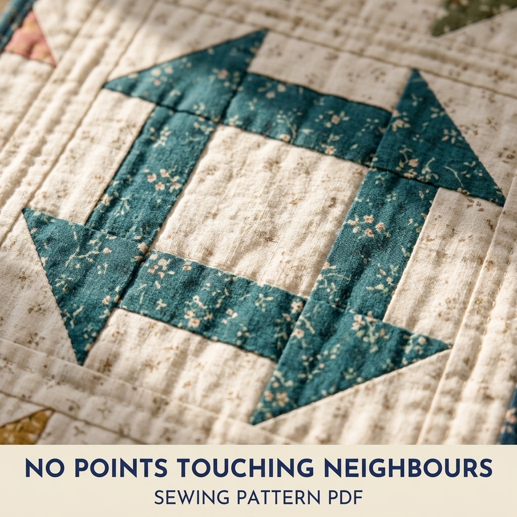 Churn Dash Quilt Pattern PDF – Traditional Throw Quilt with Floral Prints