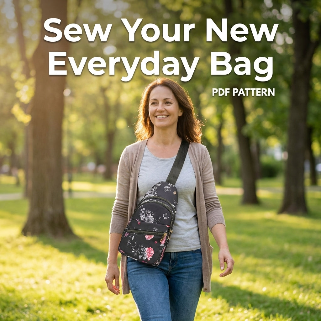 Sling Bag Sewing Pattern — Crossbody Chest Bag with Two Zip Pockets, Beginner Friendly, PDF Download