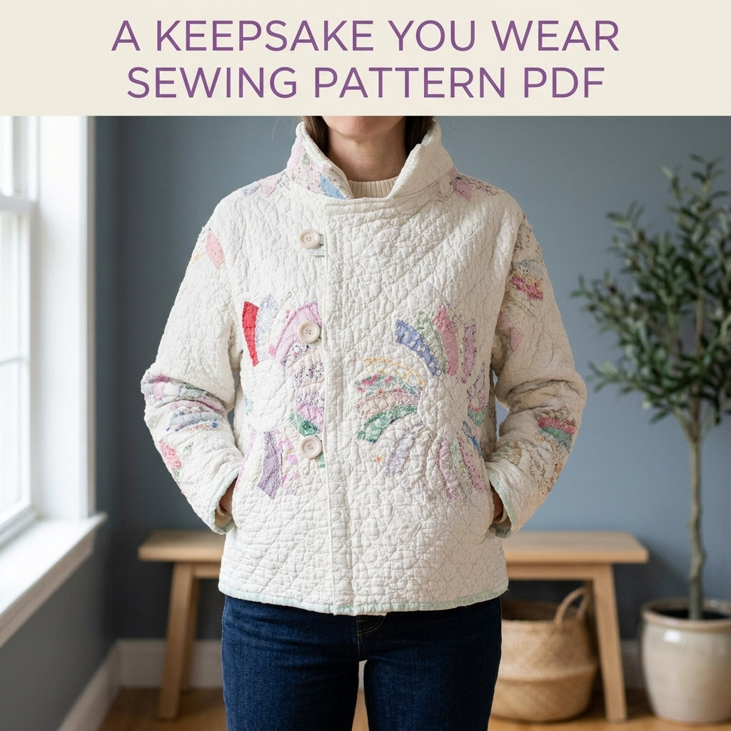 Dresden Plate Quilt Jacket Sewing Pattern PDF – Upcycled Quilt Coat
