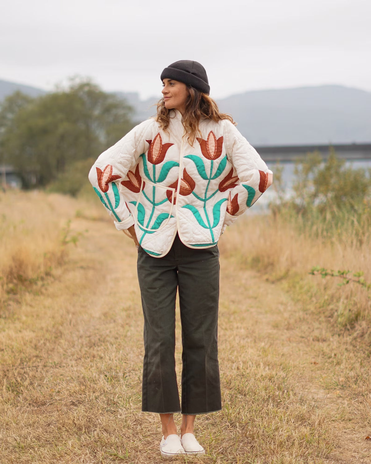 Zip-Front Quilt Jacket Sewing Pattern — Patchwork Bomber with Stand Collar and Shaped Pockets, Sizes XS–3XL, A0 and A4 PDF