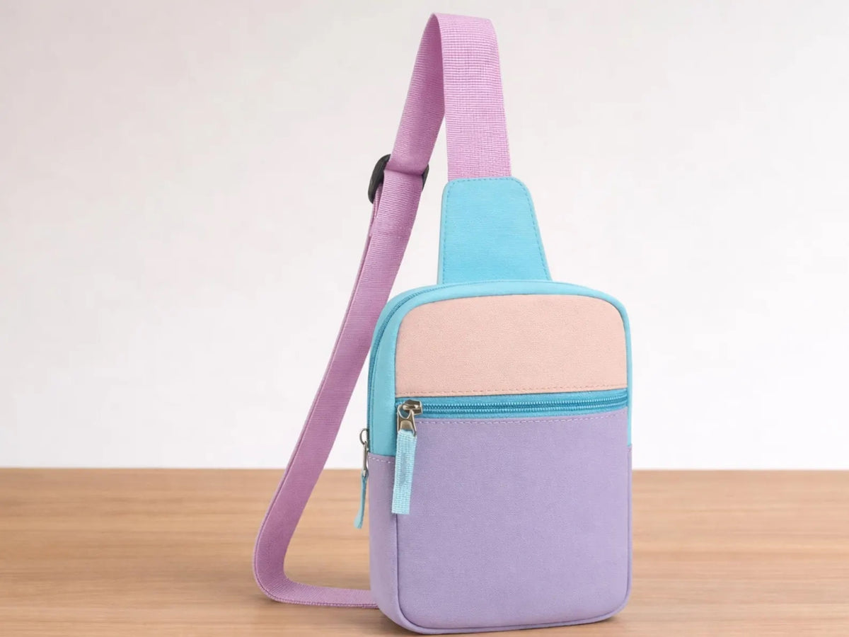 Sling Bag PDF Sewing Pattern | Colour Block Crossbody Chest Bag | Beginner Zip Bag Project | Instant Download